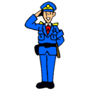 Dibujo Policía saludando pintado por EIR29