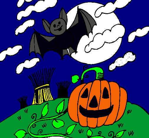 Dibujo Paisaje de Halloween pintado por HANN