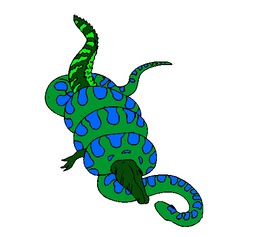 Dibujo Anaconda y caimán pintado por boob