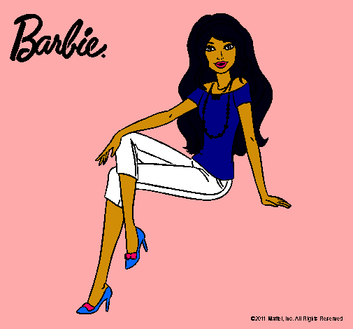 Dibujo Barbie moderna pintado por maRby