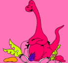 Dibujo Diplodocus sentado pintado por corag
