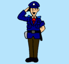 Dibujo Policía saludando pintado por rubendsi