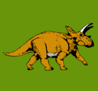 Dibujo Triceratops pintado por paleontologo