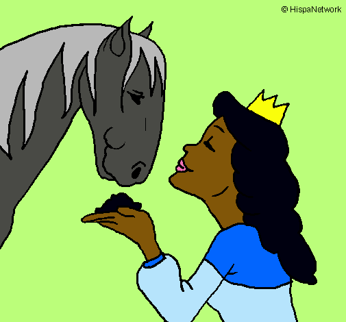 Dibujo Princesa y caballo pintado por avaeacag