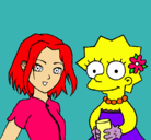 Dibujo Sakura y Lisa pintado por lamejor