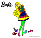 Dibujo Barbie y su colección de zapatos pintado por piogh