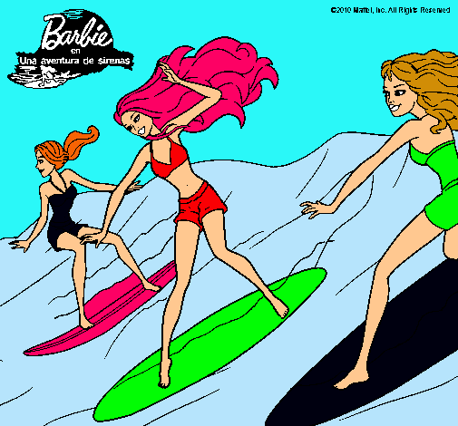 Dibujo Barbie de nuevo con sus amigas pintado por kool