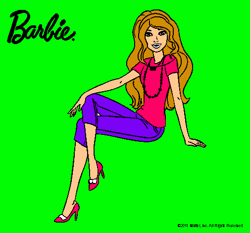 Dibujo Barbie moderna pintado por lind