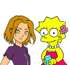 Dibujo Sakura y Lisa pintado por jennifolres