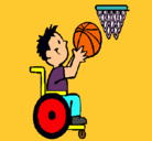 Dibujo Básquet en silla de ruedas pintado por baloncesto
