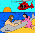 Dibujo Rescate ballena pintado por nona