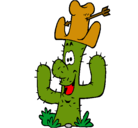Dibujo Cactus con sombrero pintado por rata