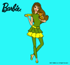Dibujo Barbie y su mascota pintado por evel
