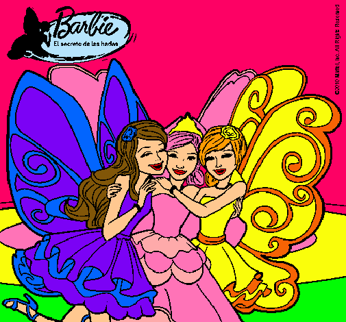 Dibujo Barbie y sus amigas en hadas pintado por Blooma