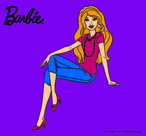Dibujo Barbie moderna pintado por kool