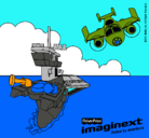 Dibujo Imaginext 18 pintado por portaaviones