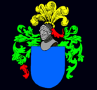 Dibujo Escudo de armas y casco pintado por romeo