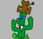 Dibujo Cactus con sombrero pintado por pasmados