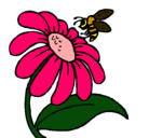 Dibujo Margarita con abeja pintado por AVATAR
