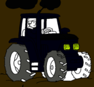 Dibujo Tractor en funcionamiento pintado por jjhj
