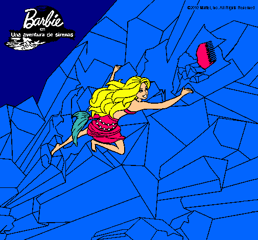Dibujo Barbie escalando pintado por oliris