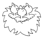 Dibujo Nido de pájaritos pintado por pajaritos