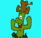 Dibujo Cactus con sombrero pintado por silvestre
