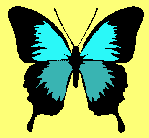 Dibujo Mariposa con alas negras pintado por bluisa