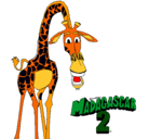 Dibujo Madagascar 2 Melman pintado por kmila