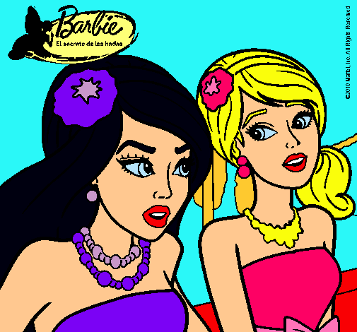 Dibujo Barbie y su amiga pintado por Blooma
