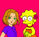 Dibujo Sakura y Lisa pintado por fantaaaaaaaa