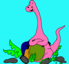 Dibujo Diplodocus sentado pintado por GEMMAC