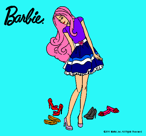 Barbie y su colección de zapatos