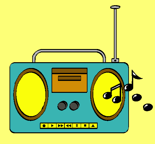 Dibujo Radio cassette 2 pintado por fres