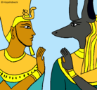 Dibujo Ramsés y Anubis pintado por fatimaa