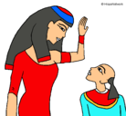 Dibujo Madre e hijo egipcios pintado por allyson