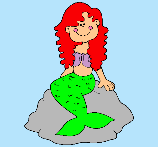 Dibujo Sirena sentada en una roca pintado por lucy2