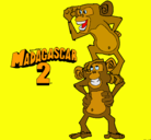 Dibujo Madagascar 2 Manson y Phil pintado por homero