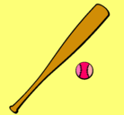 Dibujo Bate y bola de béisbol pintado por arancha
