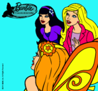 Dibujo Barbie y sus amigas sorprendidas pintado por Blooma