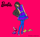 Dibujo Barbie y su colección de zapatos pintado por britt