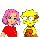 Dibujo Sakura y Lisa pintado por AID123
