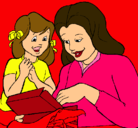 Dibujo Madre e hija pintado por manala