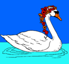 Dibujo Cisne con flores pintado por albaenero