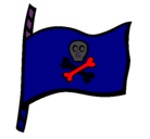 Dibujo Bandera pirata pintado por monito