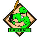 Dibujo Logo de béisbol pintado por yankees