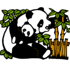 Dibujo Mama panda pintado por pandas