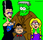 Dibujo Familia de monstruos pintado por monster