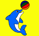 Dibujo Delfín jugando con una pelota pintado por boob