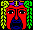 Dibujo Máscara Maya pintado por trueno